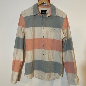 *SOLD* 🔆 ASOS white, blue and red stripe cotton button down shirt size M